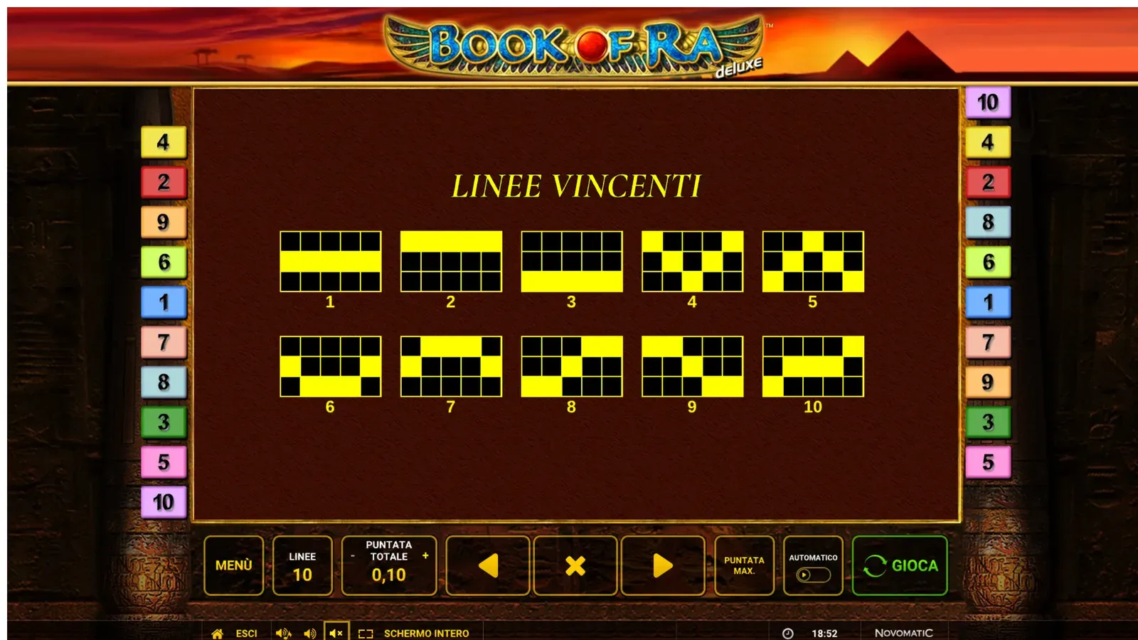 Le dieci linee vincenti